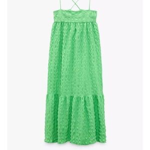 Green Textured Maxi Dress